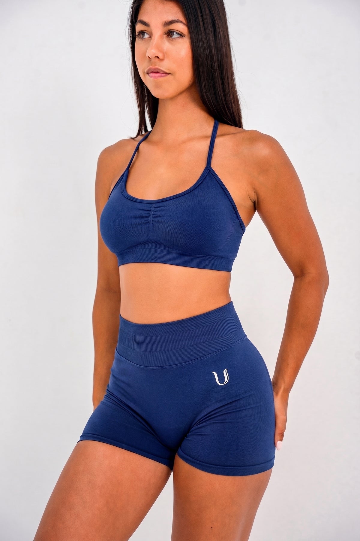 Luna | Premium Seamless Scrunch Short - Donker blauw