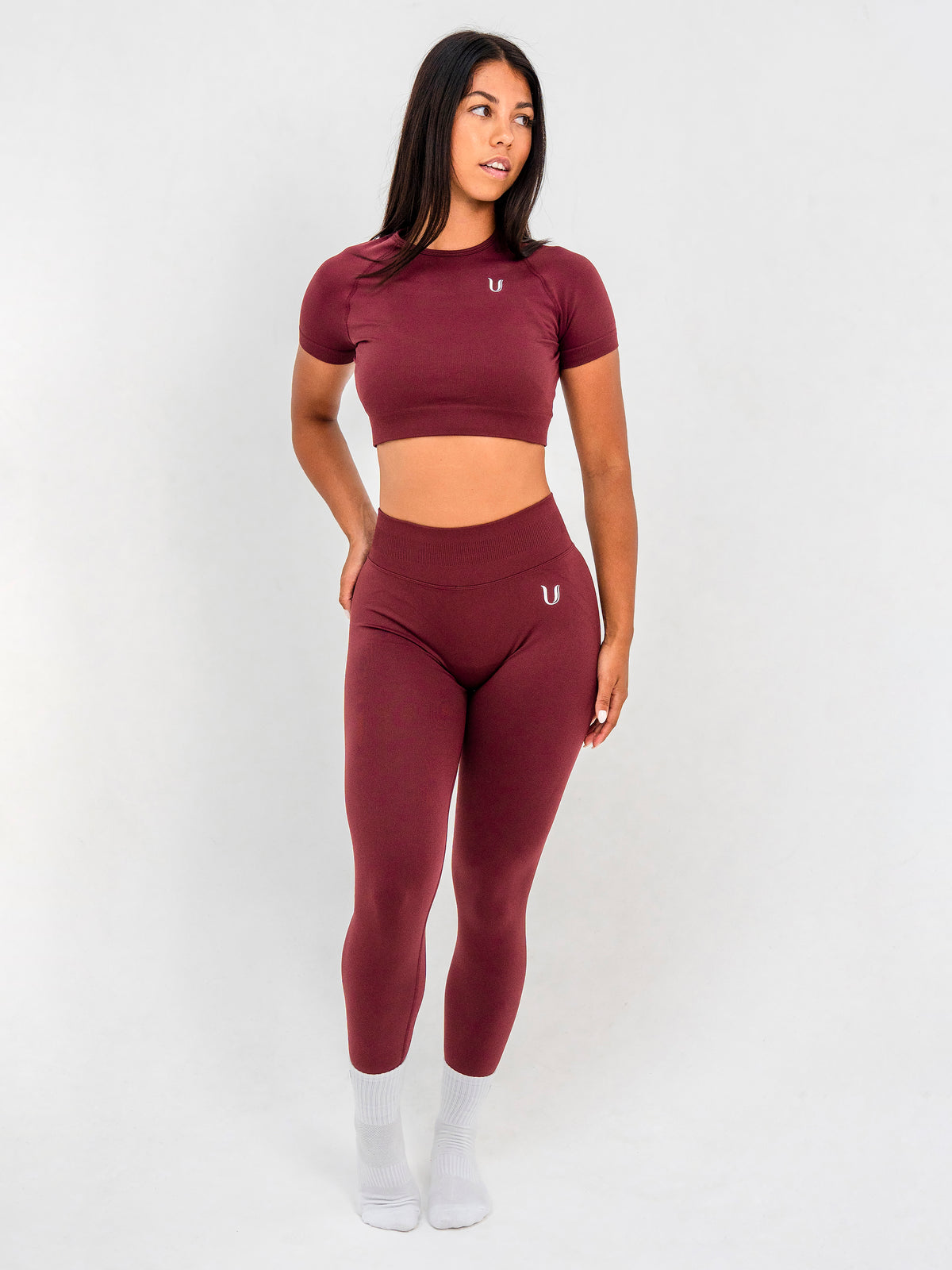 Luna | Premium Seamless Crop Top - Wijnrood
