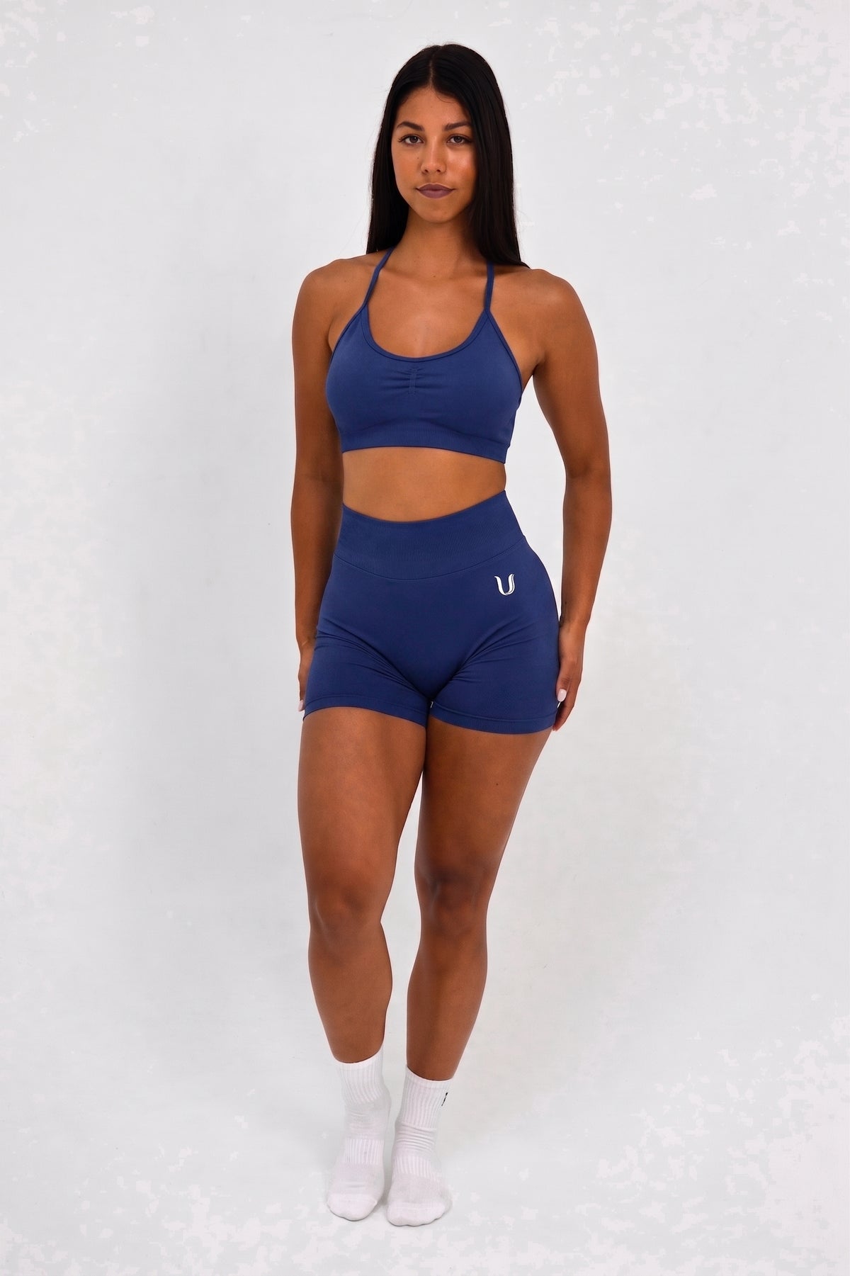 Luna | Premium Seamless Scrunch Short - Donker blauw