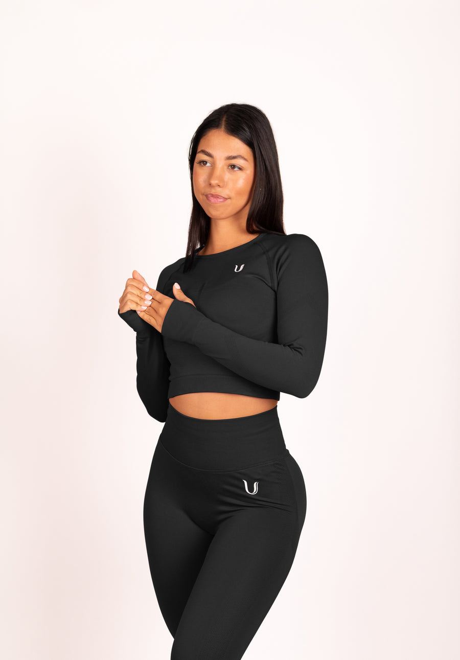 Leonie | Lange Mouwen Top Shirt - Zwart