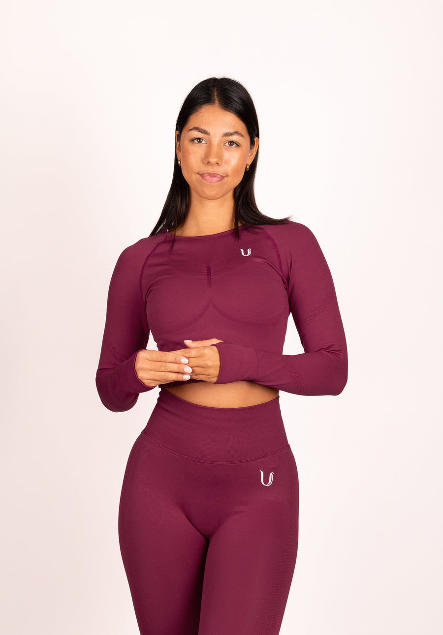 Leonie | Lange Mouwen Top Shirt - Wijnrood