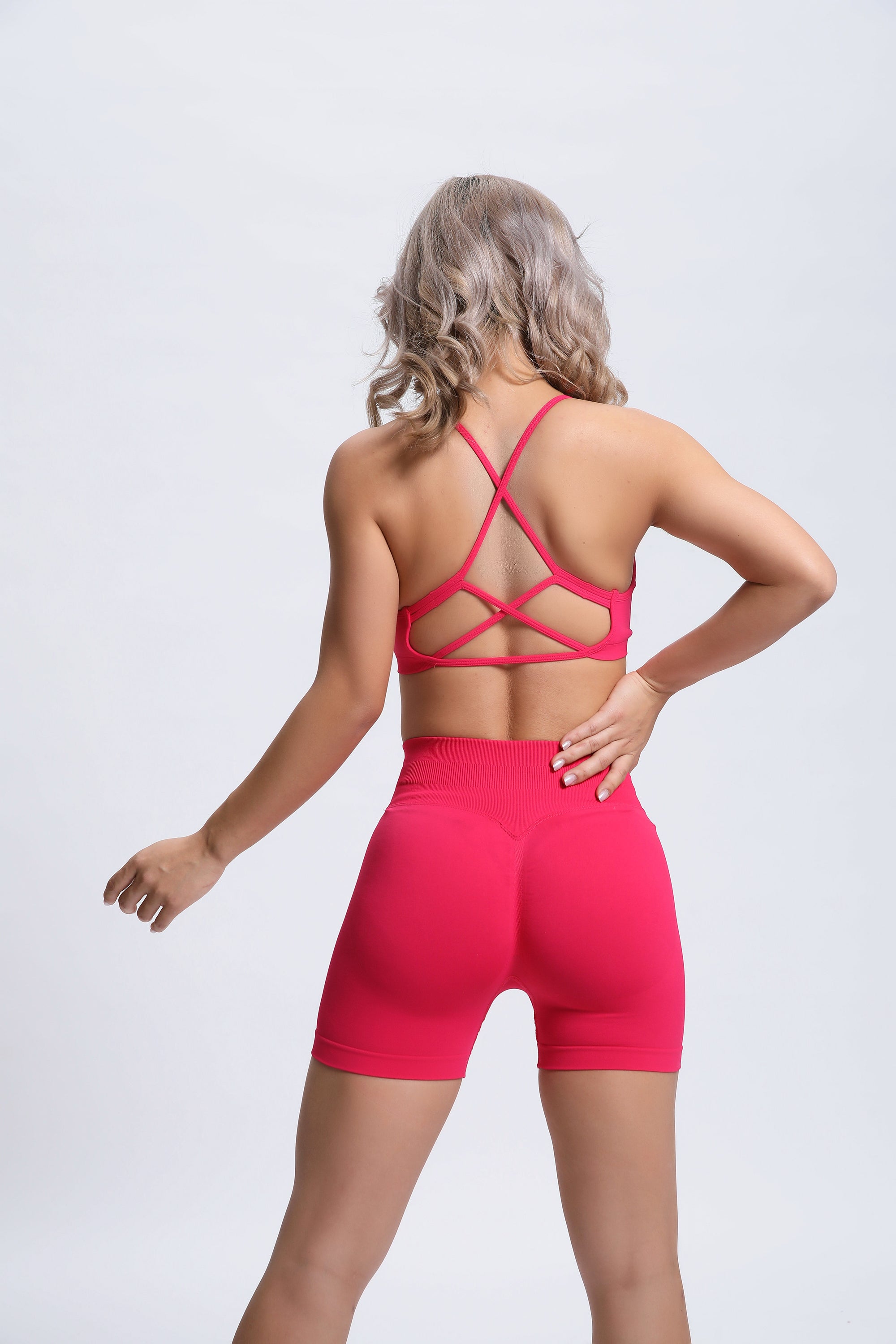 Joy | Sculpt Short Met Scrunch – Roze Rood