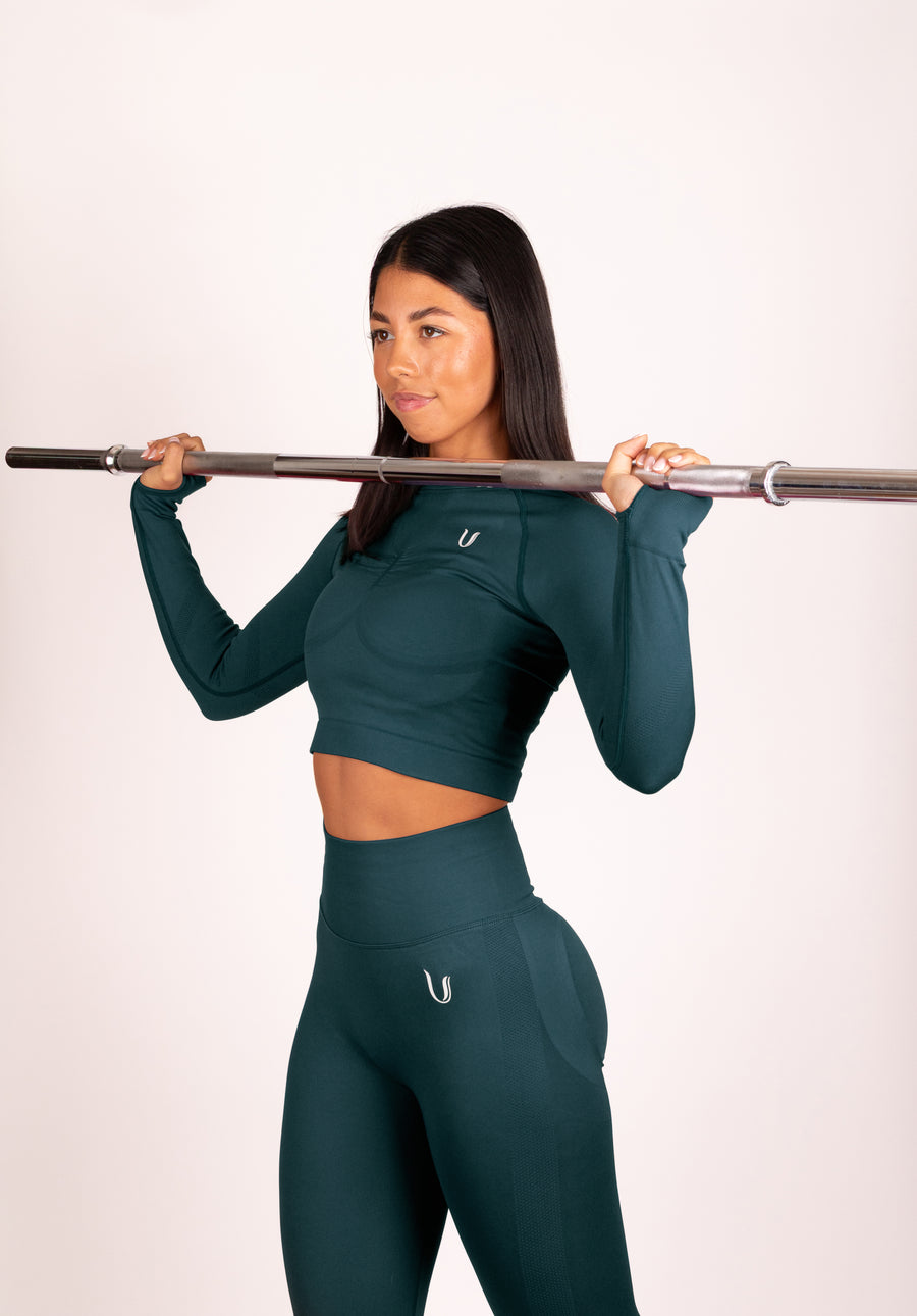 Leonie | Lange Mouwen Top Shirt - Blauwgroen