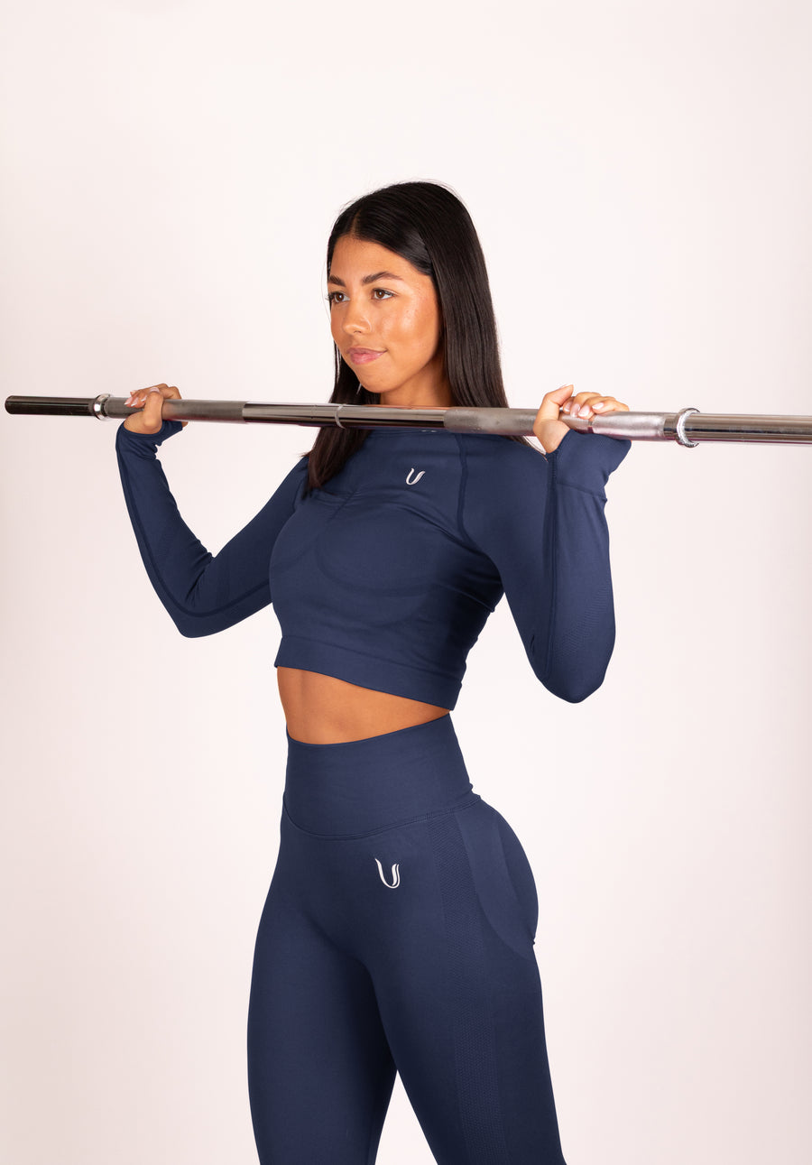 Leonie | Lange Mouwen Top Shirt - Donkerblauw