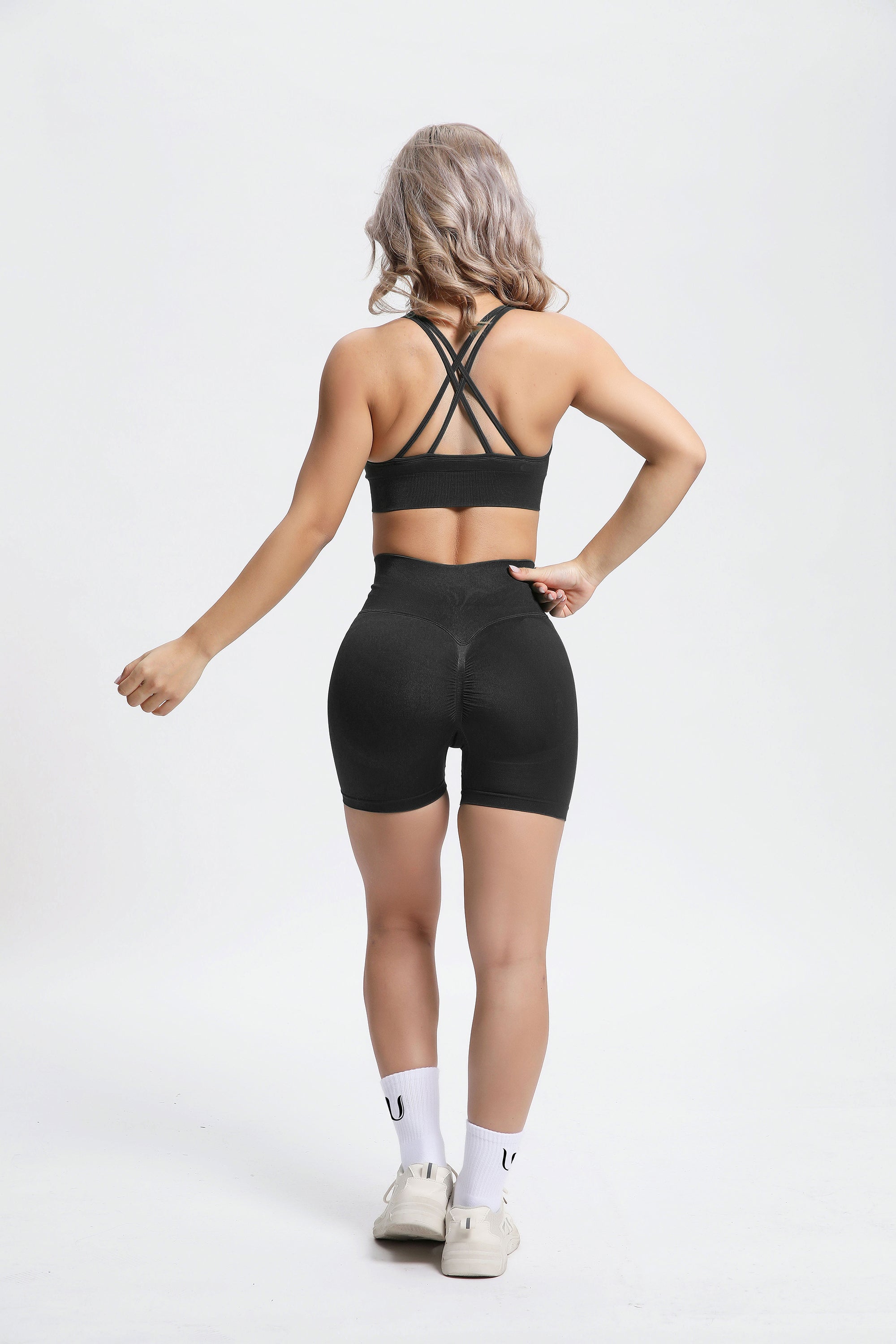 Olivia Naadloze Power Short Zwart - Dames activewear detail
