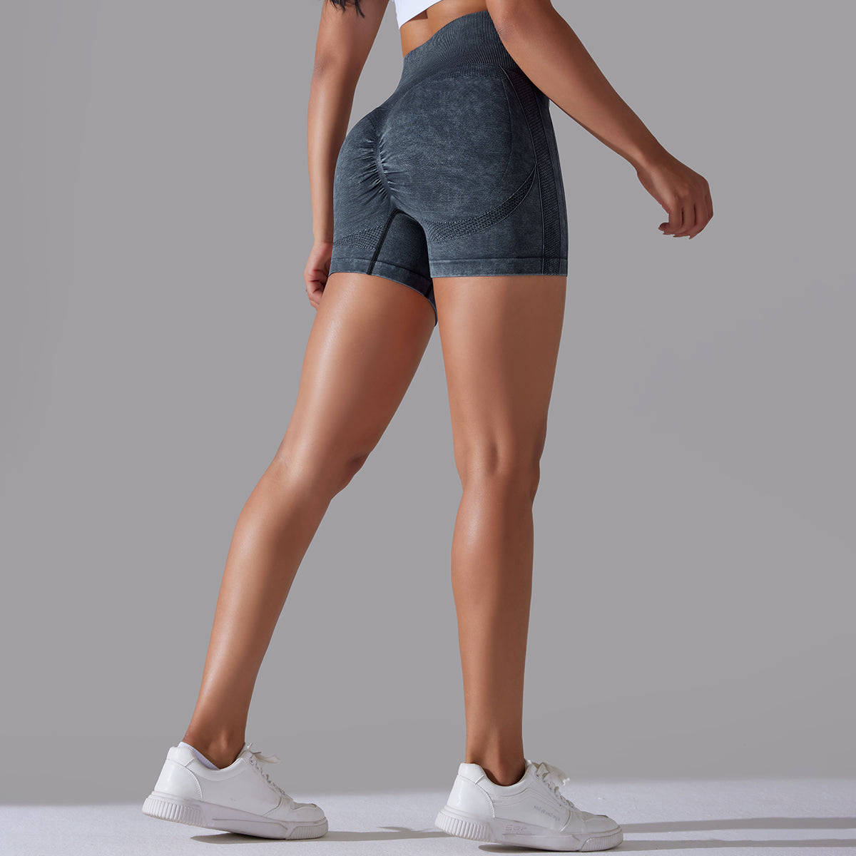 Jane | Short Scrunch Patronen - Zwart