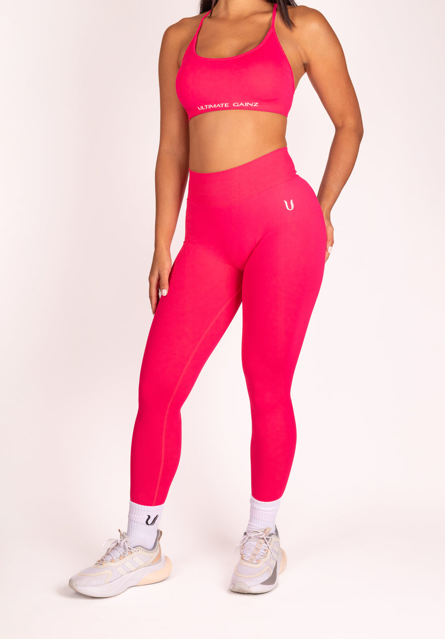Joy | Sculpt Legging Met Scrunch – Roze Rood