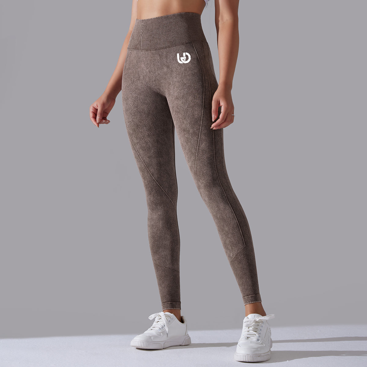 Jane | Legging Scrunch Patronen - Bruin