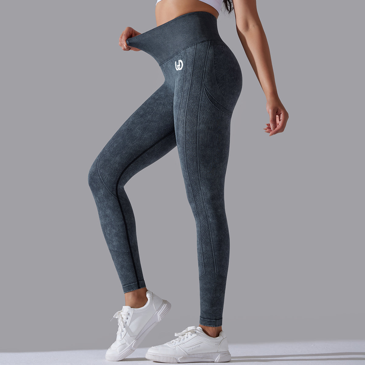 Jane | Legging Scrunch Patronen - Zwart