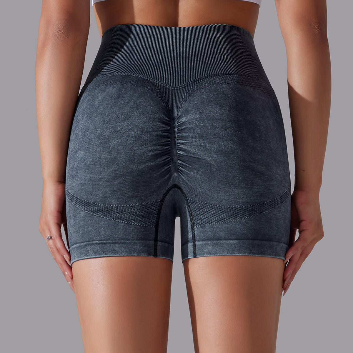 Jane | Short Scrunch Patronen - Zwart