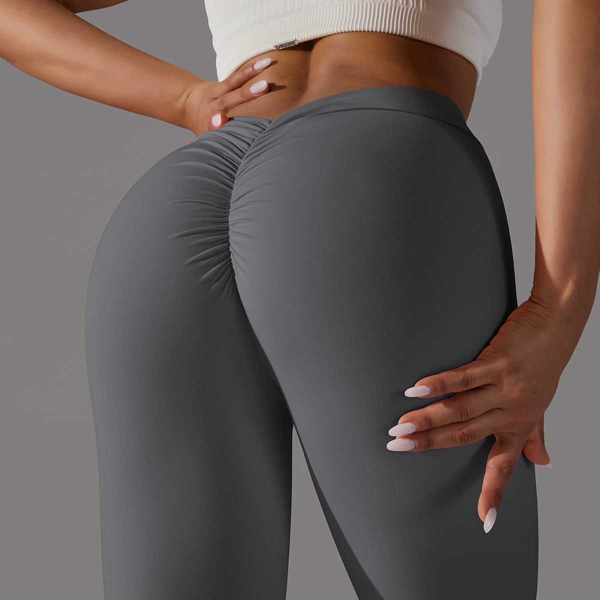 Emma | Legging Extra Scrunch - Donkergrijs