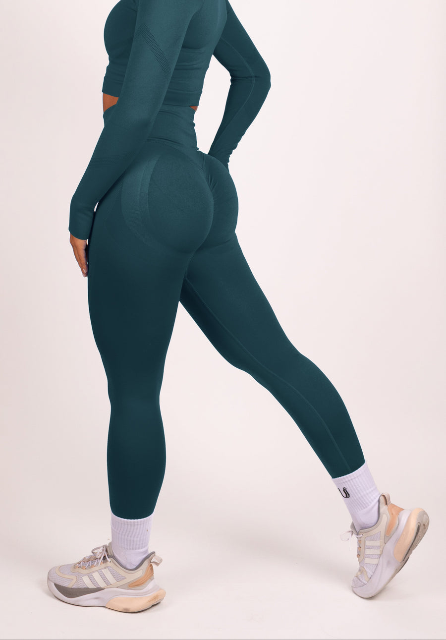 Leonie | Premium Scrunch Legging - Blauwgroen