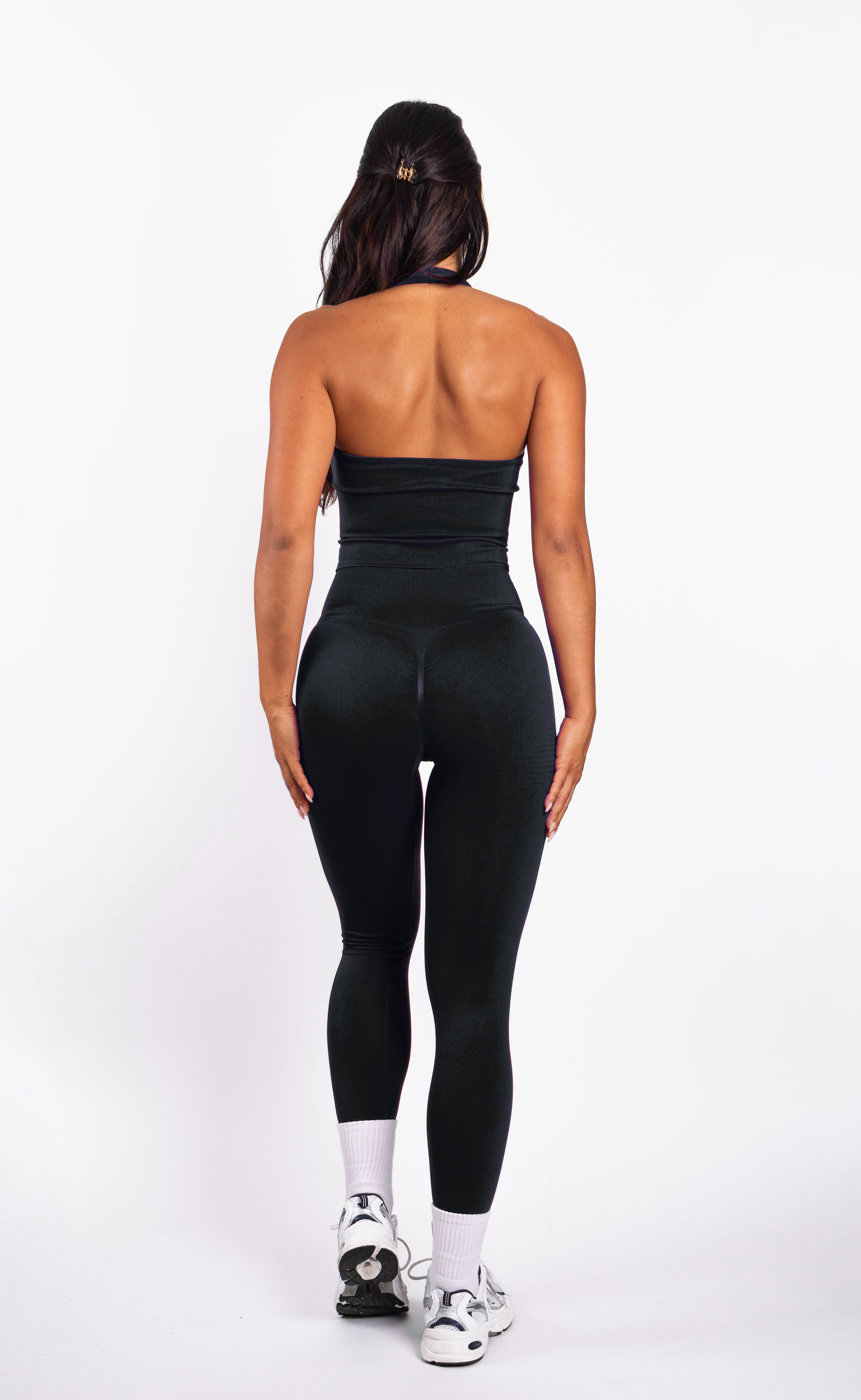 Bibi | Geribde Naadloze Legging – Zwart