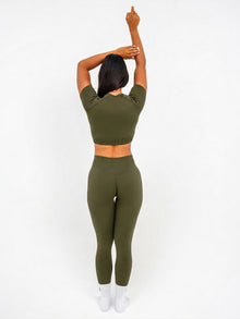 Luna | Premium Seamless Scrunch Legging - Groen