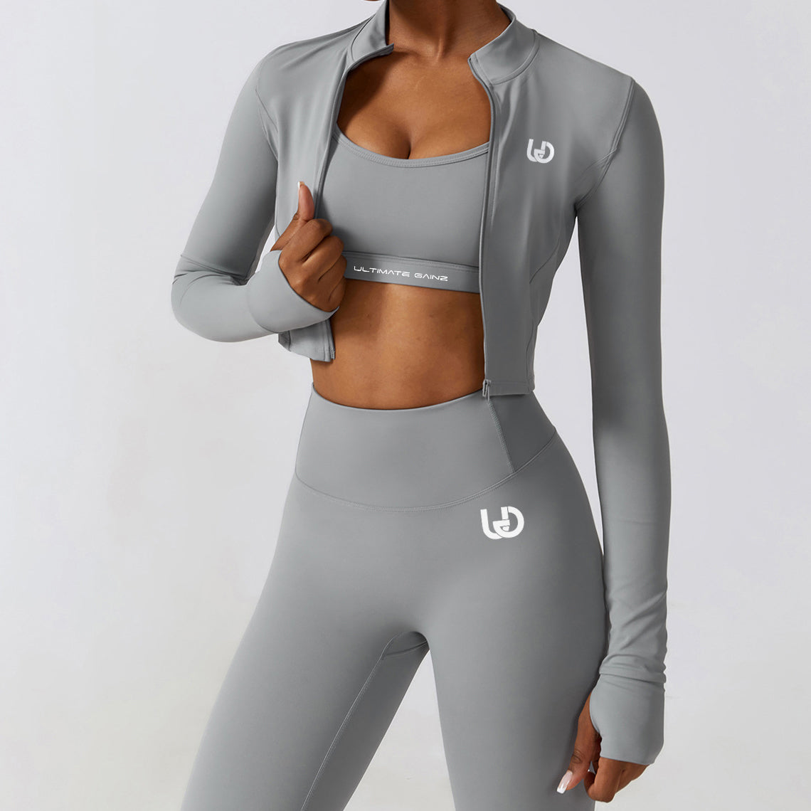 Hailey Set | Lange Arm Top Legging - Lichtgrijs