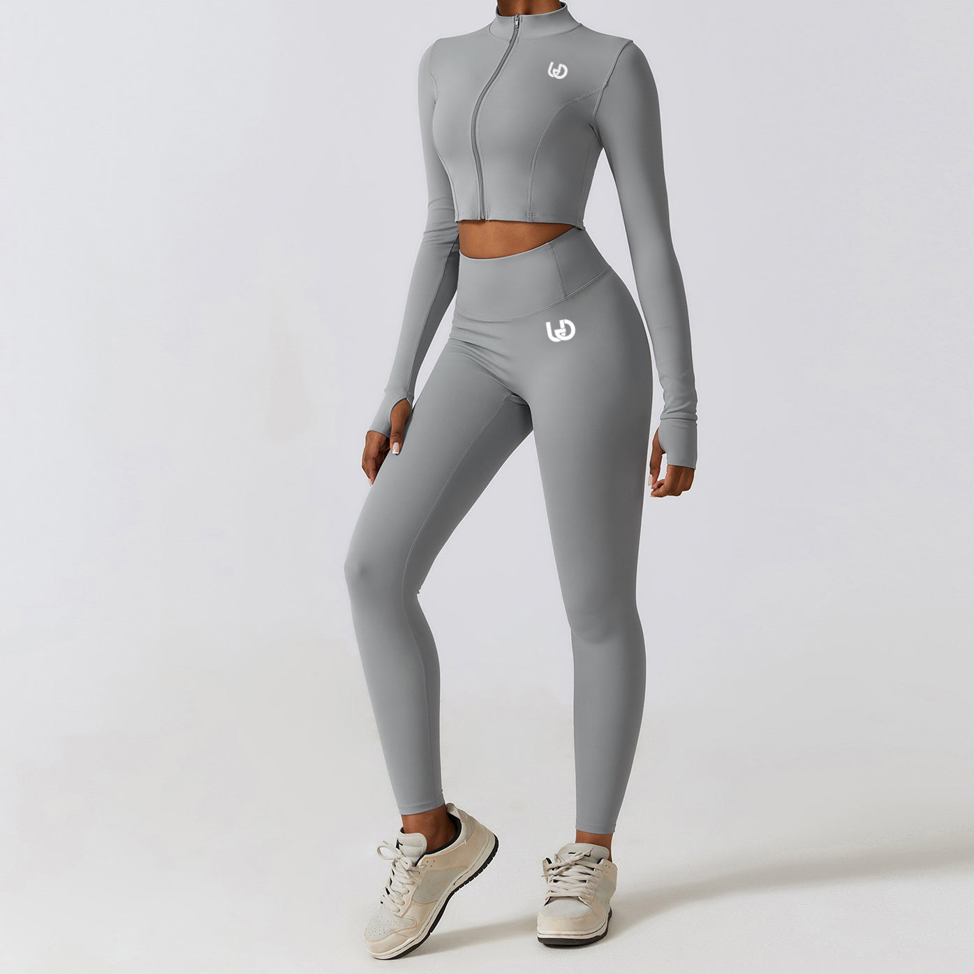 Hailey Set | Lange Arm Top Legging - Lichtgrijs