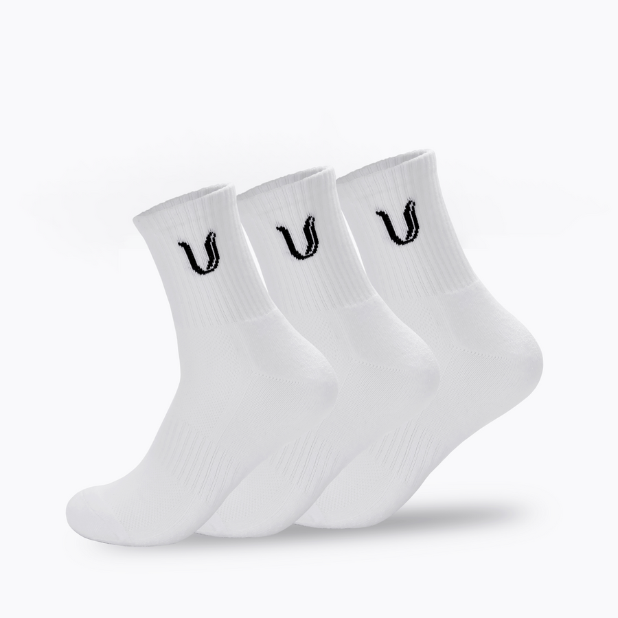Ultimate Gainz - Performance Sokken Unisex - Wit 3 Paar