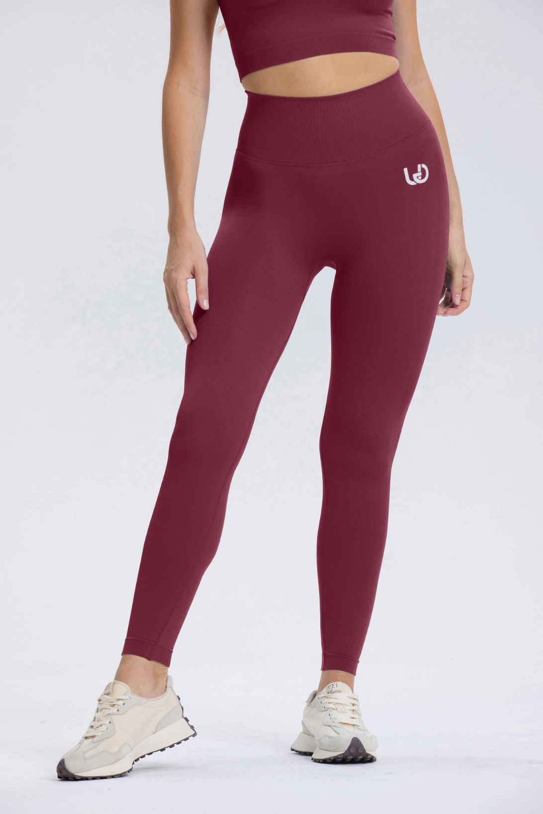 Leonie | Premium Scrunch Legging - Wijnrood